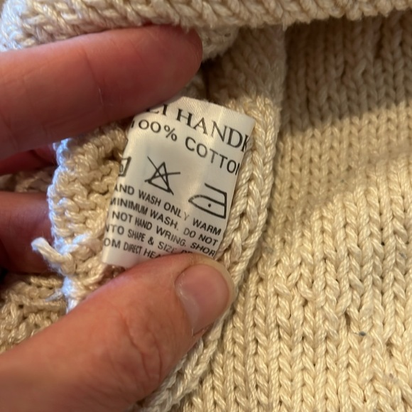 Tivoli Hand knit Chunky Cardigan, 100% cotton  Christmas Sweater Cream Size M/L - Picture 4 of 7